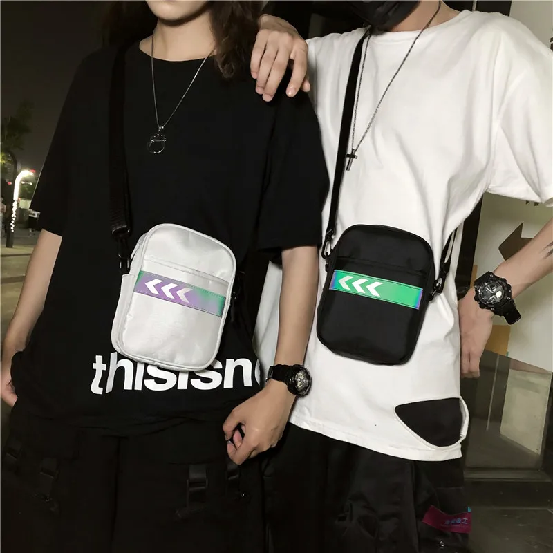 

South Korea INS Japanese-style Korean-style Vintage Sense Couples Shoulder Bag Simple Hip Hop Disco Dancing Versatile Reflective
