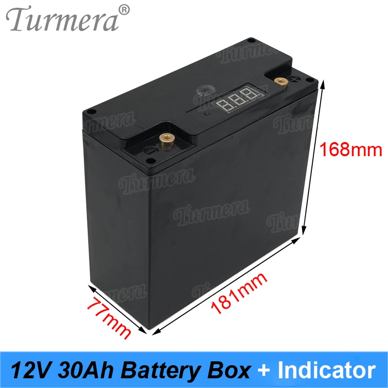 Turmera 12V 30Ah Battery Box Storage Case with Capacity Indicator Build 48Piece 18650 Battery for Uninterrupted Power Supply 12V 06