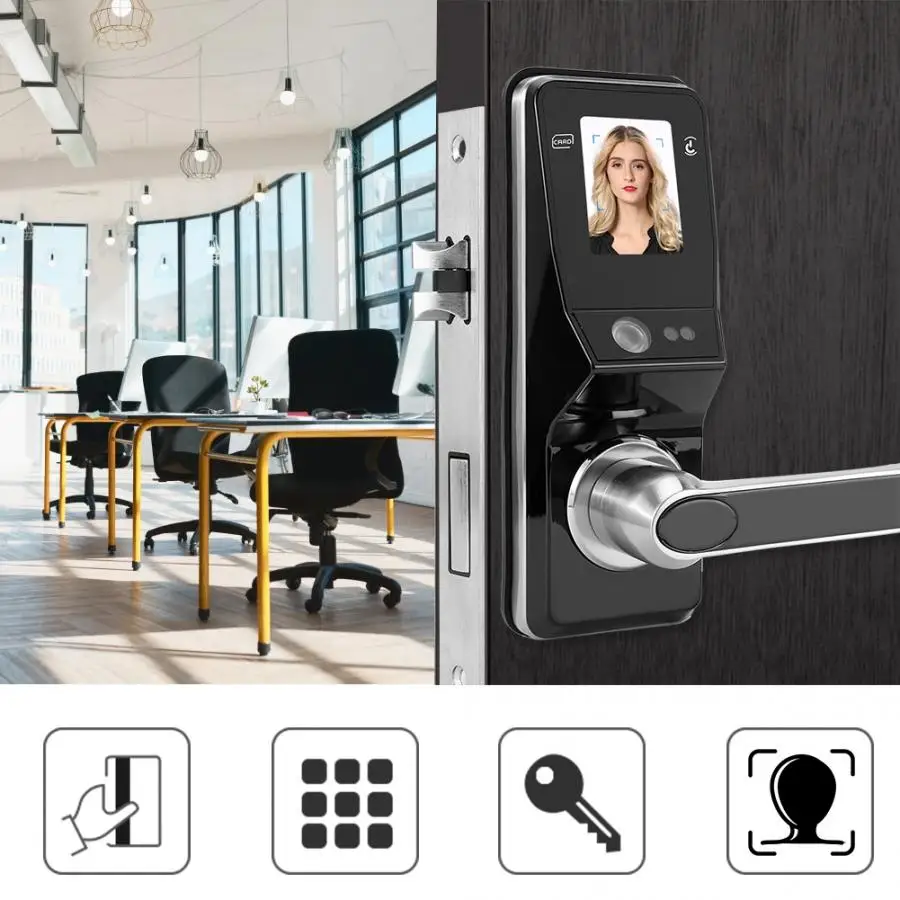 

Face Facial Recognition Door Handle Lock Smart Door Locks Electronic Keyless Password IC Card locks Home Security Accessories