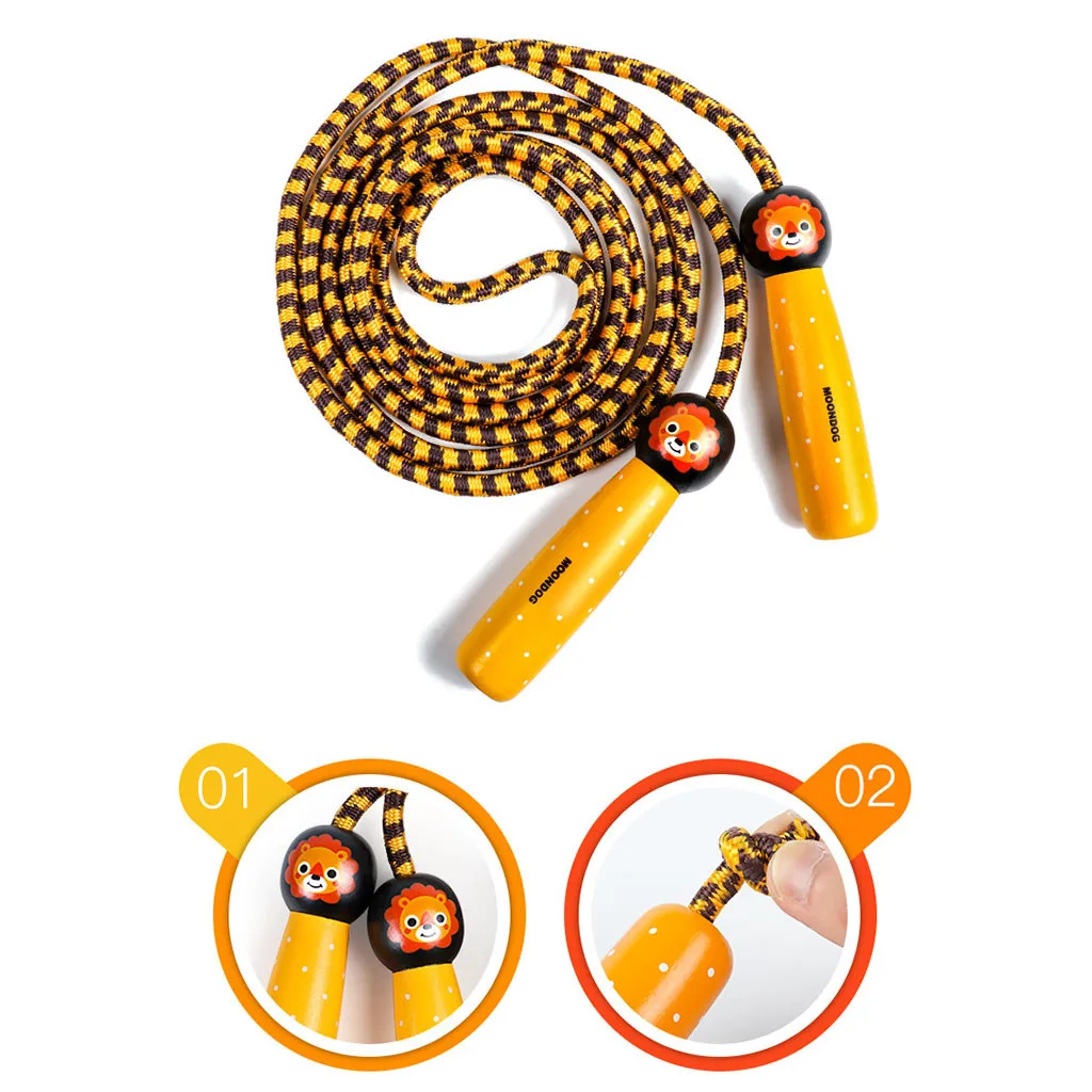 Outdoor&Sport Wooden Cartoon Handle Exercise Fancy Fitness Workout Adjustable Rope Skipping Sports Exercise Cardio Equipment 47