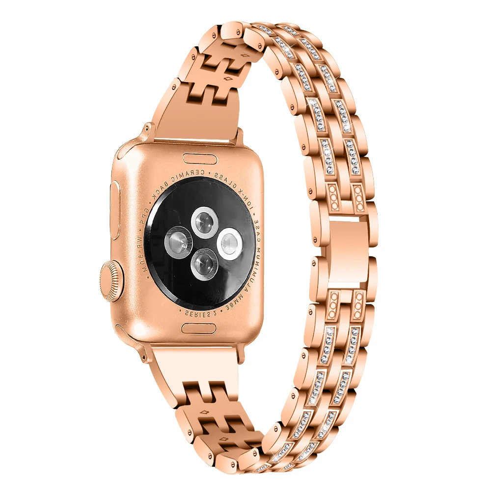 Ремешок для apple watch 4 44 мм 42 40 38 iwatch band series 5 3 2 1 iphone часы браслет с бриллиантами из