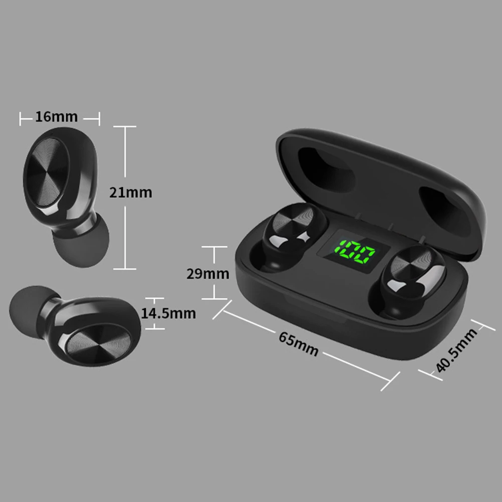 Водонепроницаемый светодиодный Bluetooth наушники True TWS V5.0 Беспроводные наушники с микрофоном для iPhone huawei samsung гарнитуры