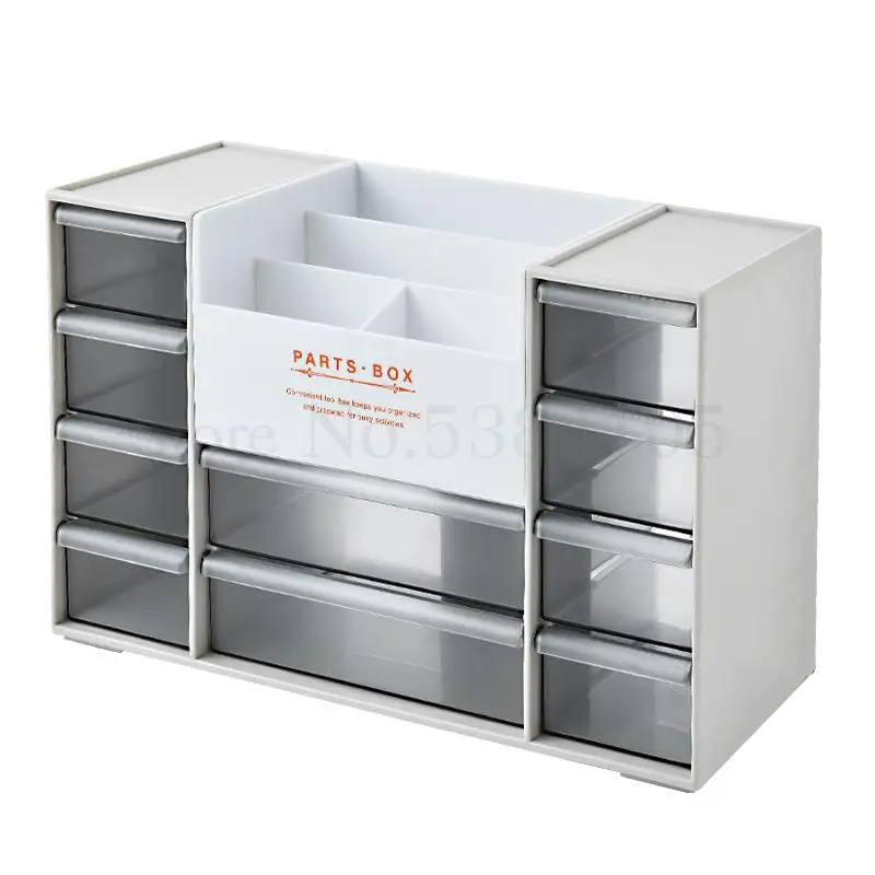 Office Desktop Receiving Box Drawer Receiving Cabinet Plastic Multi-function Small Storage Box Office Storage Frame - Цвет: C