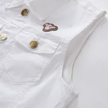 Крутая музыка, стиль, корейский стиль, приталенная Мужская одежда, джинсовый жилет, Мужская джинсовая куртка, трендовый жилет, белый Повседневный жилет