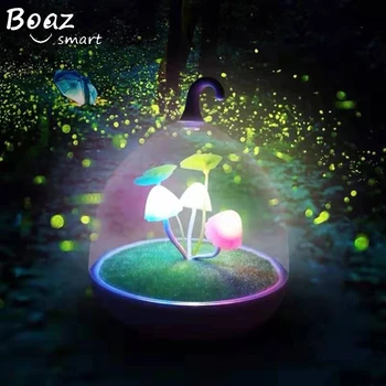 

Boaz Night Light Lovely LED Mushroom USB Chargeable Colorful Hang Lamp Bird cage light Gift Baby Kids Bedroom Sleeping Light