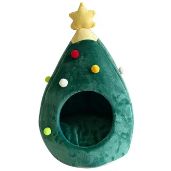 

Xmas Tree Shape Pet Nest Winter Warm Kitten Cat House Sleep Bed Pet Product