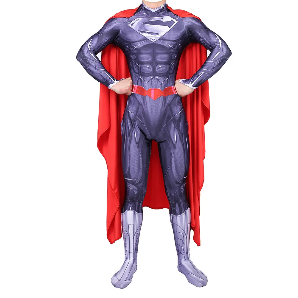 Child suit 2 Костюм Супермен, супергерой, обновленная версия, Детский комбинезон для взрослых, облегающий костюм на Хэллоуин - Цвет: Child suit 2