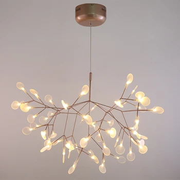 

Firefly Tree Branch Modern led Chandelier Acrylic Leaf Chandeliers Ceiling lamp for Bedroom Art Decorative hanging light fixture