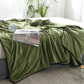 

Multifunctional Velvet Warm Bedding Blanket Solid Avocado Green New Life Bed Blanket Duvet Cover Sofa Fur Throw Blanket D20