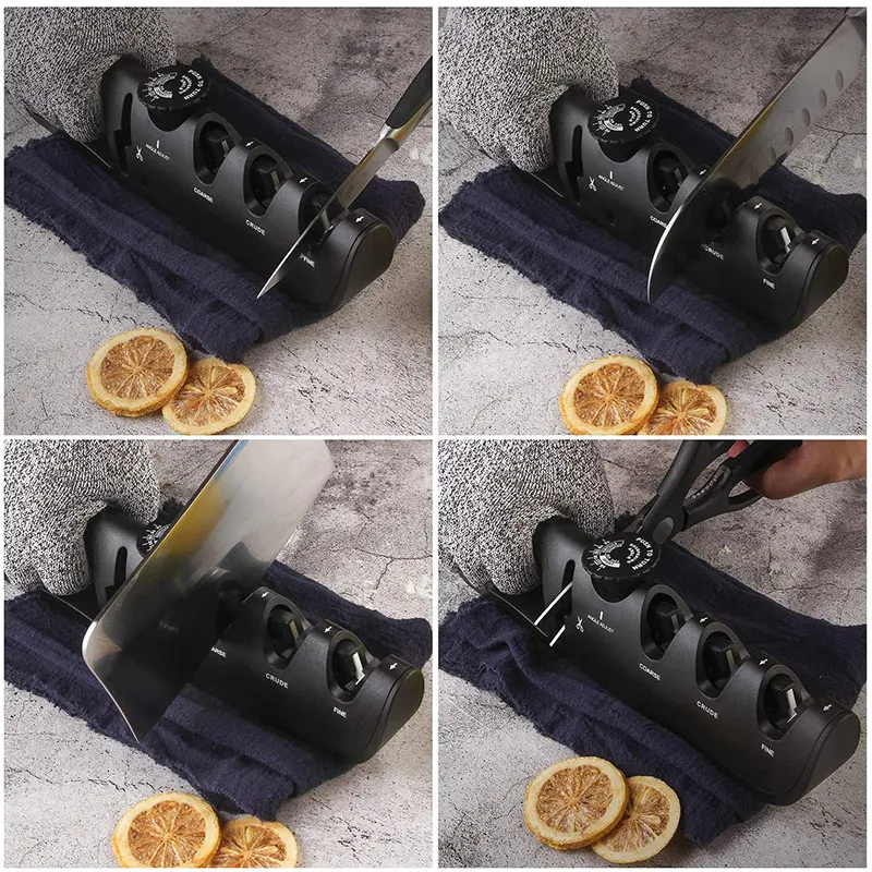 Knife Sharpener Angle Adjustable 4 Stages Scissors Sharpening Stone Professional Kitchen Grinder Knives Whetstone Sharpener Tool images - 6