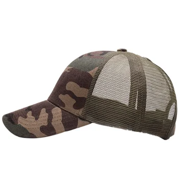 

New 1Pcs Ponytail Cap Women Men Cotton Adjustable Sunshade Mesh Sun Hat Sportswear Accessory