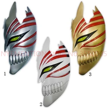 

Mask Death Ichigo Kurosaki Bleach Half Face Masks Cosplay Halloween Mask Dance High PVC Masquerade Golden Silver White 500pcs