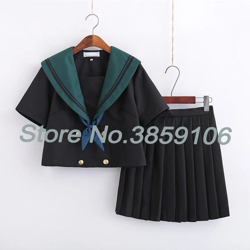 UPHYD Bright Stars High Quality Japanese Style Students School Uniform Girl Women Sweater JK School Uniforms Cardigans - Цвет: Short Sleeve Set