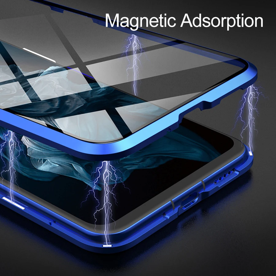 Magnetic case For huawei nova 5t 5 t t5 yal-l21 Double Sided glass phone cover honor 20 pro case nova5T Metal Adsorption fundas 5