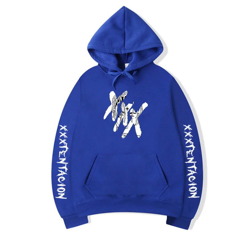 XXXTentacion Толстовка мужская Толстовка Повседневный пуловер уличная Толстовка Sudadera Hombre Harajuku Мужская толстовка в стиле хип-хоп xxxl - Цвет: Blue
