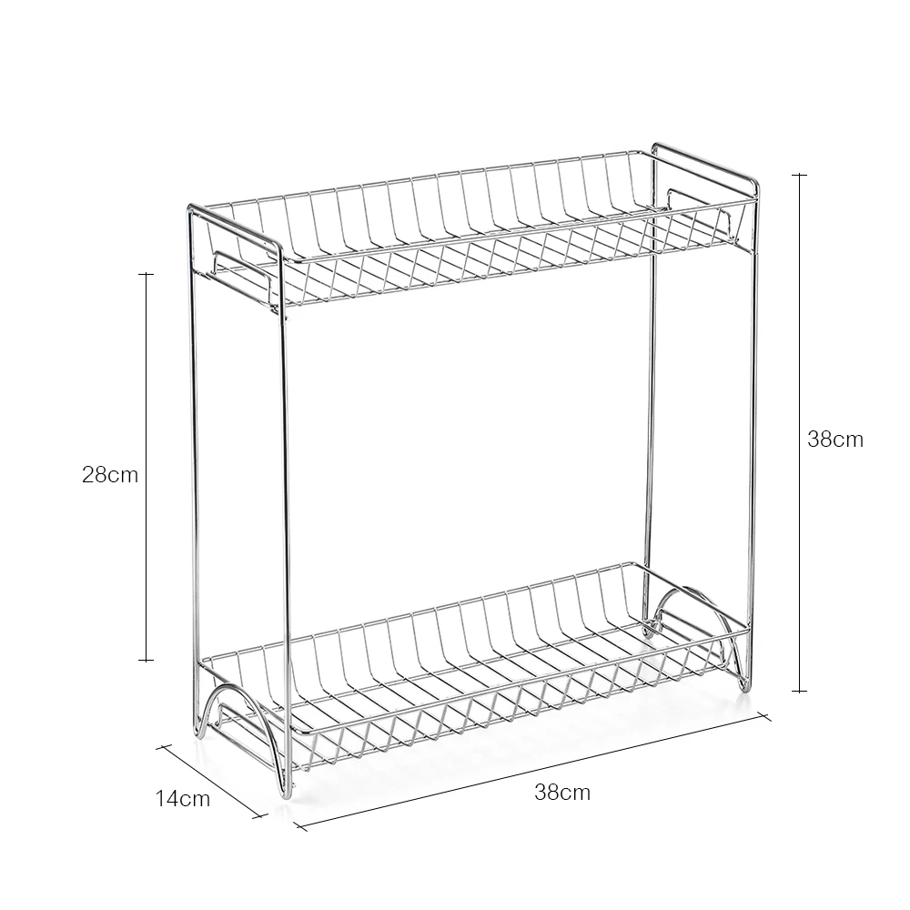 

Hot 2-Tier Kitchen Utensils Drying Rack Storage Chopsticks Holder Storage Basket Practical Kitchen Storage Basket Organizer