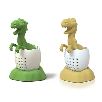 

Creative Dinosaur Shape Silicone Leaf Herbal Spice Filter Tea Infuser Strainers l29k