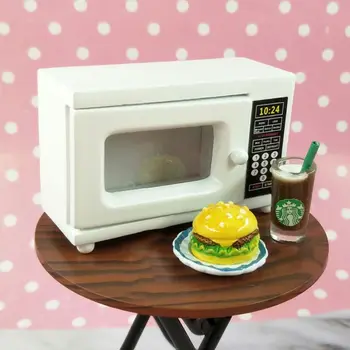 

Miniature Wooden Microwave Oven 1:12 Dollhouse Simulation Furniture Home Decor