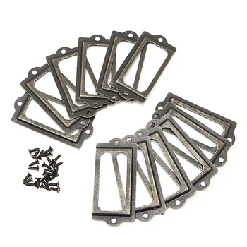 

12x Metal Label Pull Frame Handle File Name Card Holder Furniture Cabinet Drawer