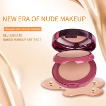 Пудра для лица стойкая водостойкая увлажняющий крем с масляным контролем отбеливающий консилер Косметика прессованная пудра с пуховкой