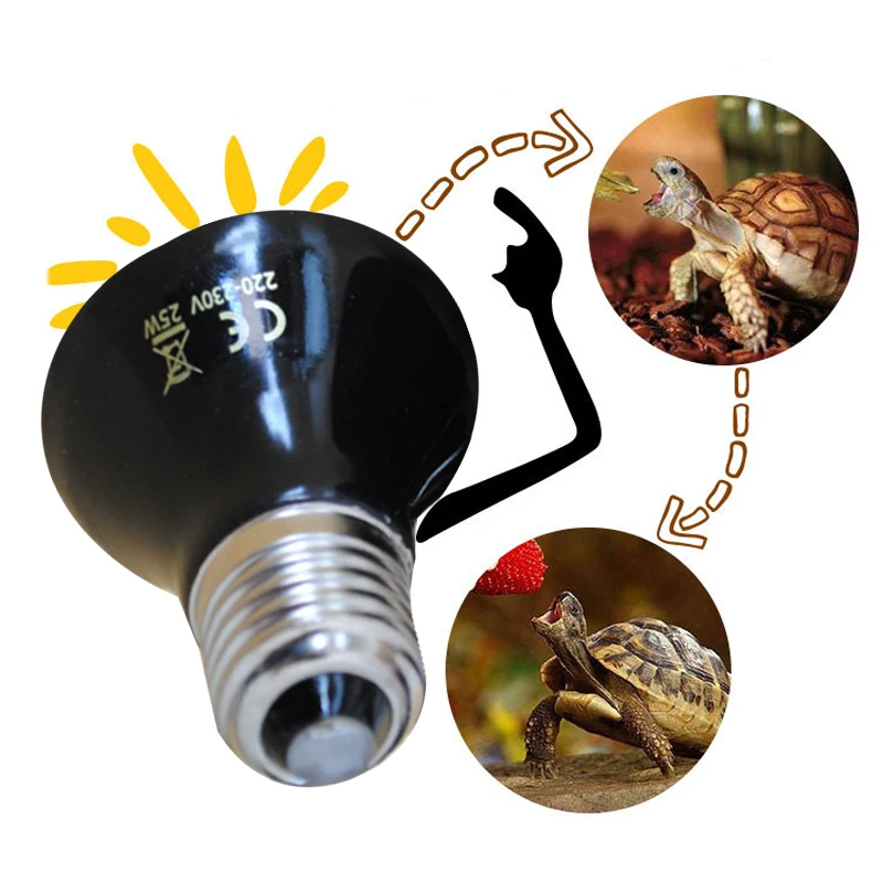 Bombilla de calor de cerámica para reptiles, emisor de calor de 25/50/75/100W, lámpara calefactora de luz infrarroja para pollos, lagarto, Acuario y serpiente