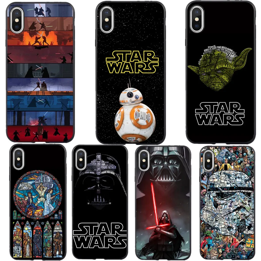 Звездные войны BB8 штурмовик, Дарт Вейдер Мягкий силиконовый чехол для телефона чехол для iPhone 5 5S SE 6 6splus 7 8 Plus X XR XS MAX