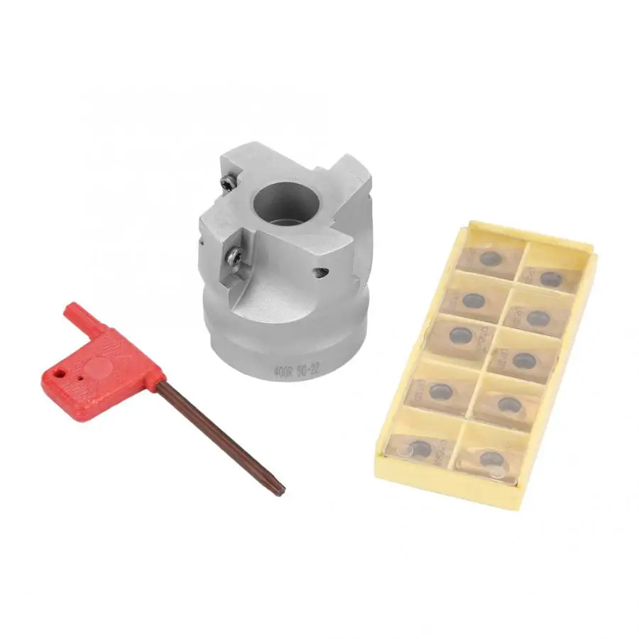 

BAP400R-50-22-4F CNC End Mill Face Milling Cutter + 10pcs APMT1604 Carbide Inserts + T15 Wrench