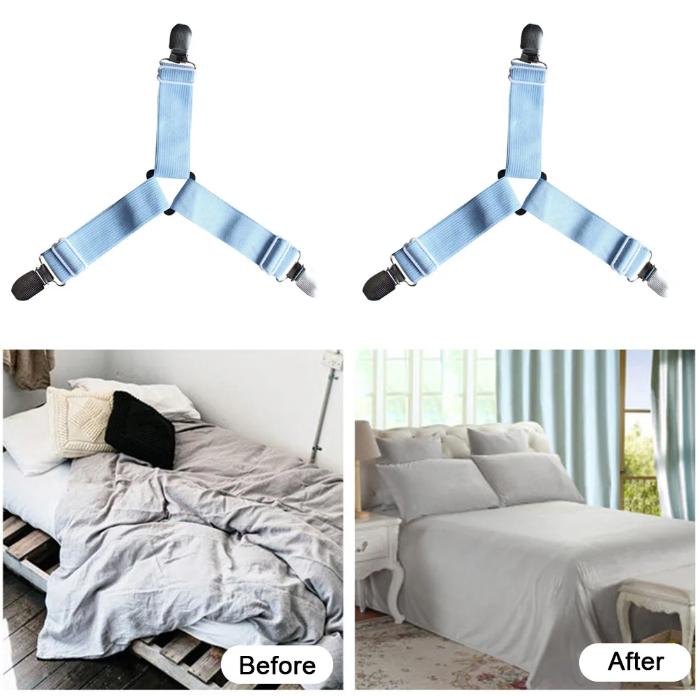 Sale Pinzas para sábanas de cama elásticas, sujetadores de cinturón, pinzas para hojas, Textiles para el hogar, organizador, funda, soporte para mantas, 4 Uds. X6MNeWxAX8K