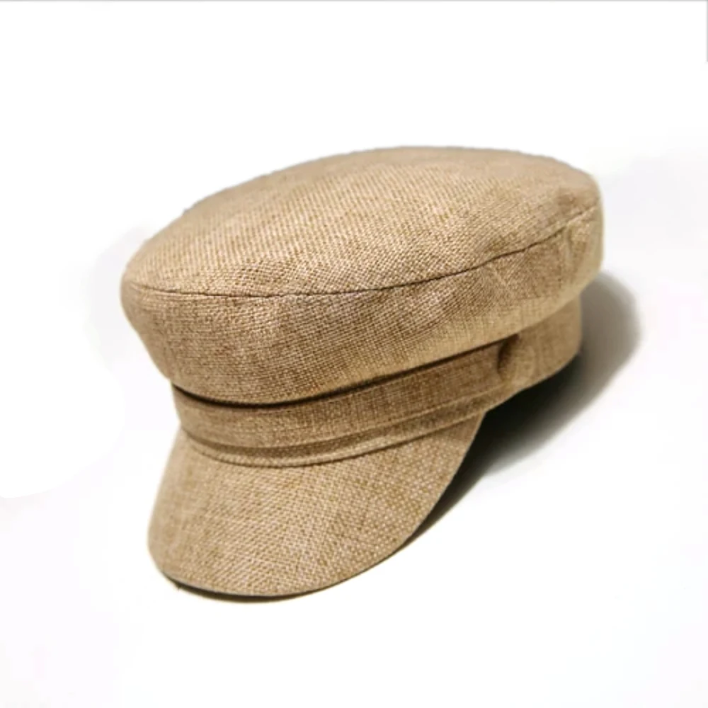 Женская шапка, кепка в стиле милитари, весенне-осенняя льняная восьмиугольная однотонная бейсболка на плоской подошве, армейские кепки, молодежная Студенческая шляпа, женская - Цвет: 3