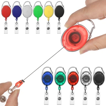 

1 PC Unisex ID Badge Cord Name Tag Reel Retractable Pull Keychain Key Card Holder Belt Durable Clip Keychain Bag Chain Clip