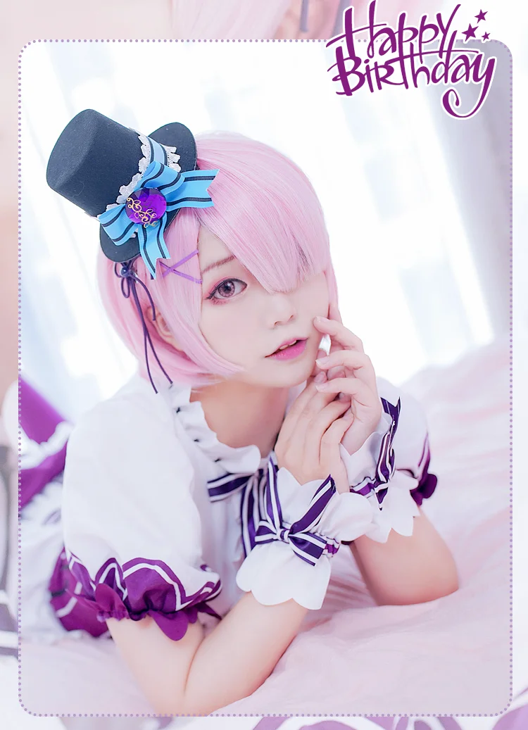 Re: zero Ram Rem, платье горничной, карнавальный костюм на день рождения, униформа на Хэллоуин, платье+ галстук+ шляпа+ головной убор+ носки, размеры s, m, l