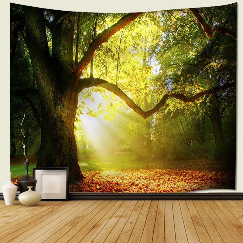 

Forest Printed Large Wall Tapestry macrame Wall Hanging Bohemian Tapestries Polyester Blanket mandala Tapestry Home Decoration