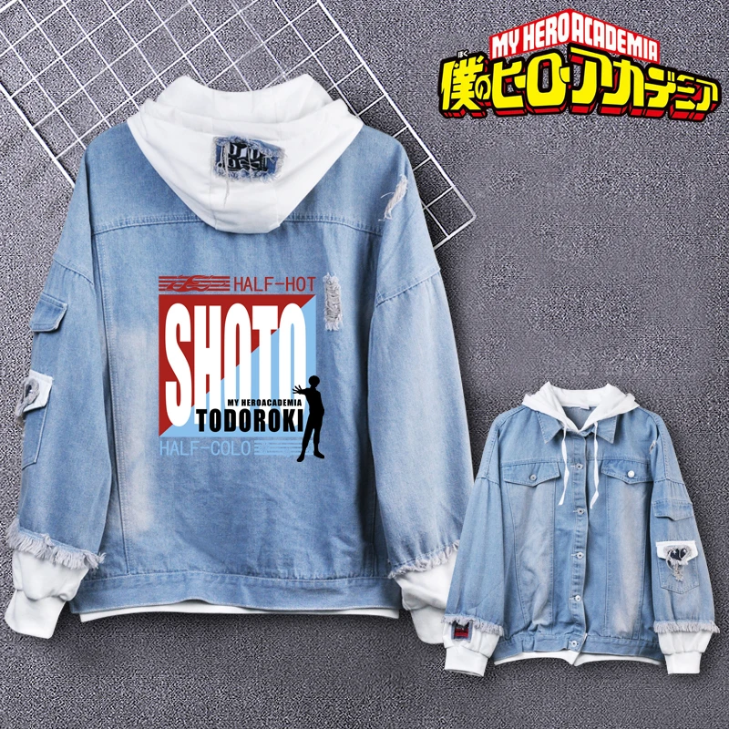 New Boku no Hero Academia hoodie Anime My Hero Academia Todoroki Shoto denim fabrics Coat Men Women Fashion Jacket