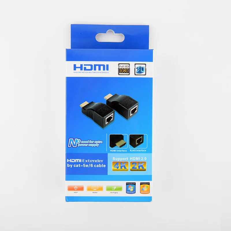 Прямая с фабрики HDMI удлинитель 30 метров поддержка HDCPHDMI к RJ45 одиночный сетевой кабель 1080P шесть типов сетевых кабелей