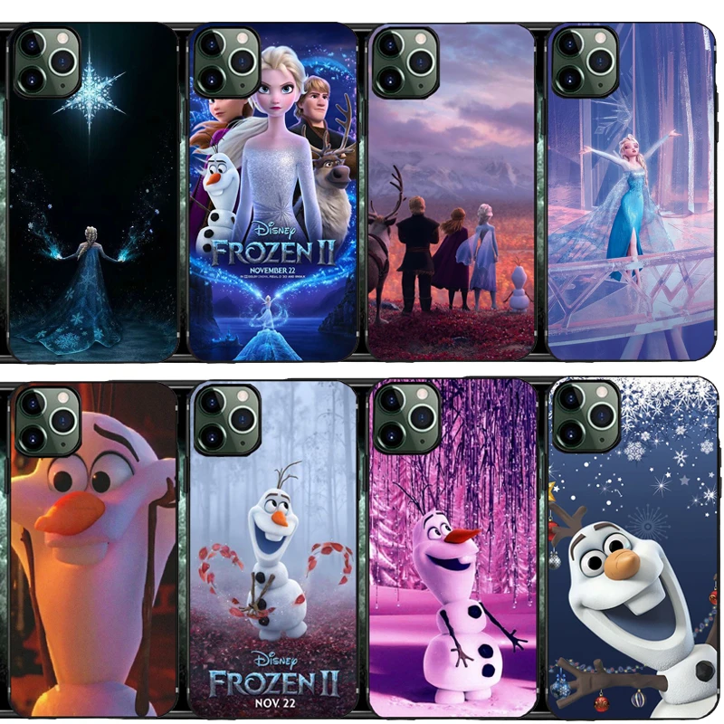 Funda De Telefono De Tpu De Silicona Suave Negra Frozen 2 Para Iphone 6plus 6s 5 5s 7 8plus X 10 11 Xr Xs Max 5 11por 11por Max Funda De Cobertura Media Aliexpress