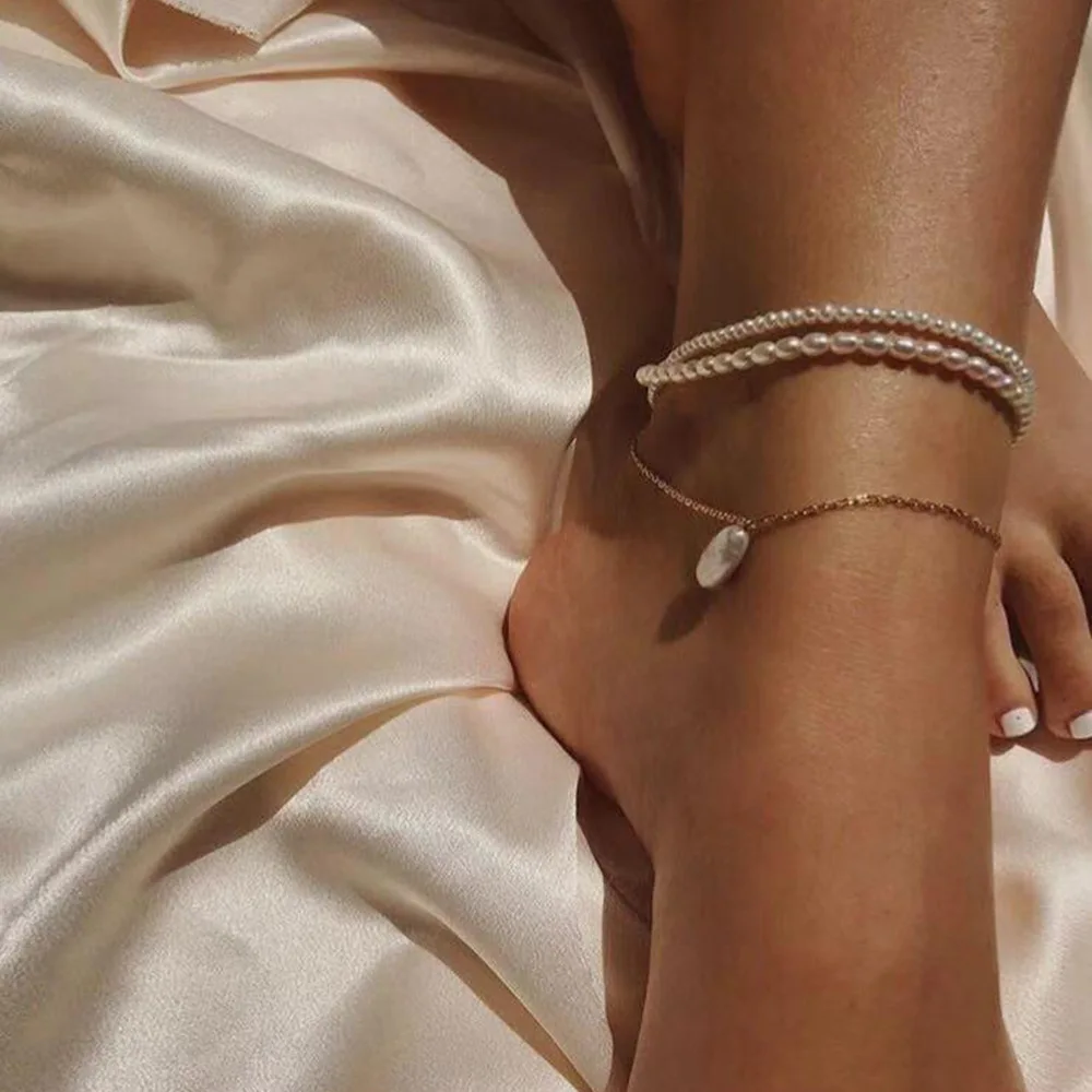 2020 Chic Elegant Women Chain Handmade Simulated Pearl Bead Anklet Bohemian Summer Foot Bracelet Fashion Jewelry 2020 Chic Elegant Women Chain Handmade Simulated Pearl Bead Anklet Bohemian Summer Foot Bracelet Fashion Jewelry