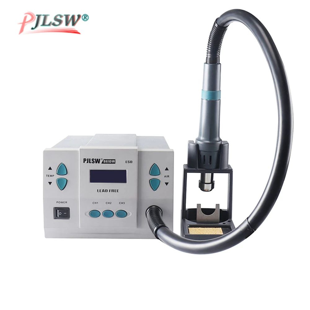 PJLSW 861DW lead-free hot air gun soldering station Intelligent digital display 1000W rework station For PCB chip repair