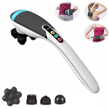 

Handheld Electric Heat Deep Kneading Tissue Massager Cordless and Rechargeable Stick - 4 Interchangeable Heads 5 Speeds 4 Mode