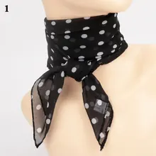 

2021 WOMEN Chiffon Scarf Vintage Polka Dot Double-Sided Dot Tied Ribbon Narrow Scarves Hand Bag Ribbon Straps Hair Female Black