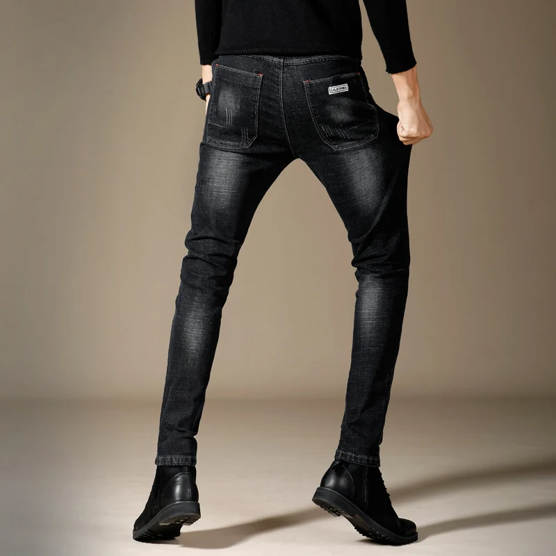 Spring New Men Jeans Black Classic Fashion Designer Denim Skinny Jeans Men's Casual High Quality Stretch Slim Fit Trousers