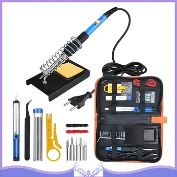 

Adjustable Portable 14 Pcs/ Set Welding Repair Tool Tweezers Hobby Knife Temperature Electric Soldering Iron Kit Tips