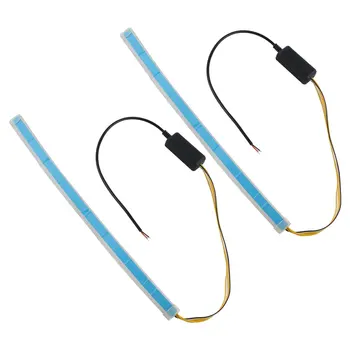 

LED light guide daytime running light two-color flow belt turn tear eye light