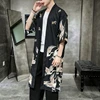 5XL Plus Size Yukata haori men Japanese Long kimono cardigan samurai costume clothing nightwear jacket robe kimono yukata haori ► Photo 3/6
