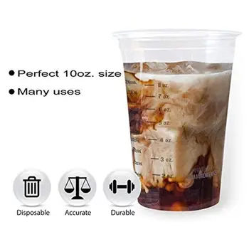

Disposable Measuring Cups for Resin 8oz Clear Plastic Measuring Cup for Epoxy Resin Art Graduated Measure in ml and OZ
