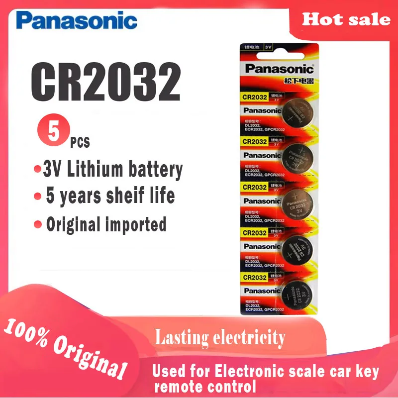 Оригинальная литиевая батарея Panasonic cr2032 cr 2032 3 в для часов компьютера пульта