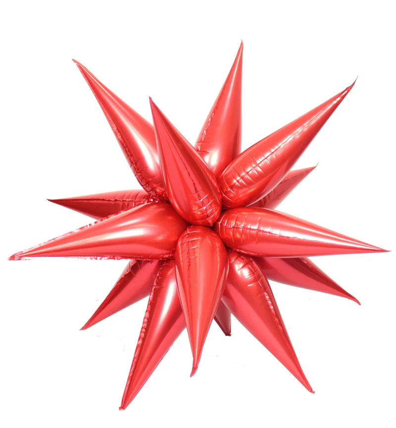 10pcs Explosion star balloons Birthday party opening ceremony Wedding decoration Water drop cone Foil balloons Party Supplies - Цвет: Red