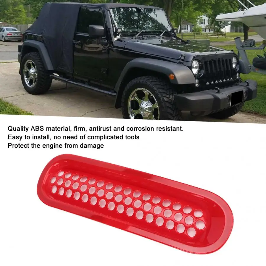 7 шт. Красный Автомобильный передний бампер сетка решетка подходит для Jeep Wrangler JK& Unlimited 2007- бампер решетка автомобиля передняя решетка