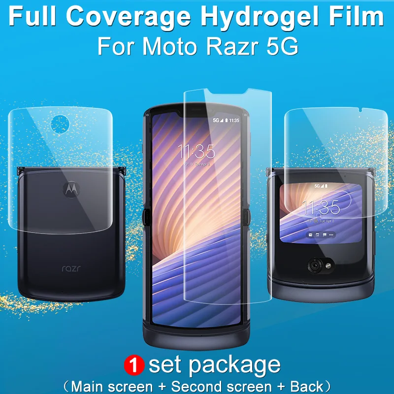 for Moto Razr 5G Screen Protector IMAK Hydrogel III Phone Screen+ Inside Screen+Back Protective Film | Мобильные телефоны и