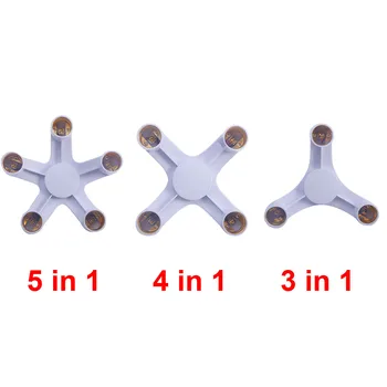 

3 in 1/4 in 1/5 in 1 E27 to E27 LED Bulb Lamp Holder E27 Base Socket Splitter LED Lamp Socket Light Bulb Adapter Holder