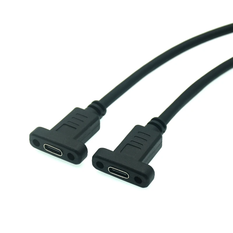 Usb-c Usb 3.1 tipo c 90 Graus Ângulo Direito Macho ao Cabo de Dados Fêmea da Extensão com Furo do Parafuso da Montagem do Painel 10gbps 100w 5a pd 4k - Imagem 6